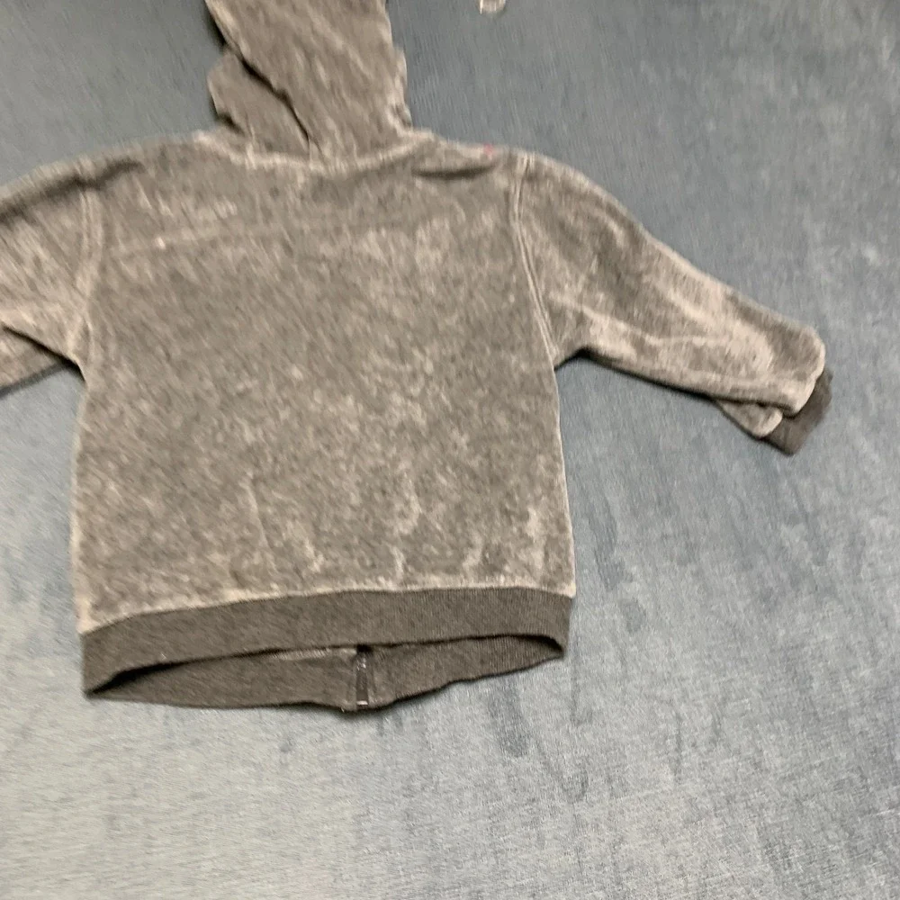 Nike Hoodie Toddlers 4T Gray Spellout Logo Kangaroo Pockets Full Zip Long Sleeve